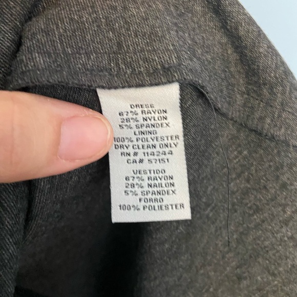 Elegant Gray Dress with Embellished Neckline - Picture 4 of 5